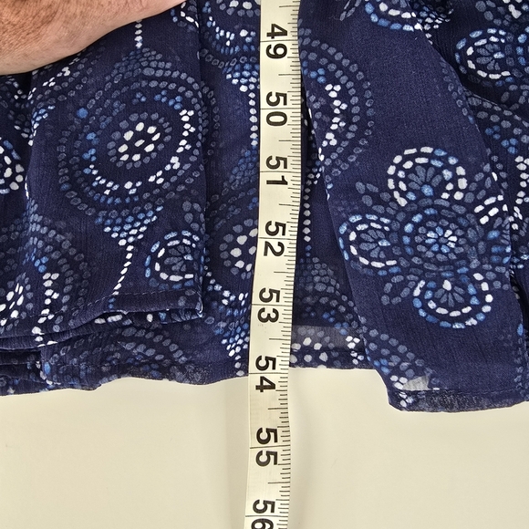 Torrid Blue Paisley Ruffle Maxi Dress Flutter Sleeves Size 12 Flowy Semi Sheer - Picture 15 of 15